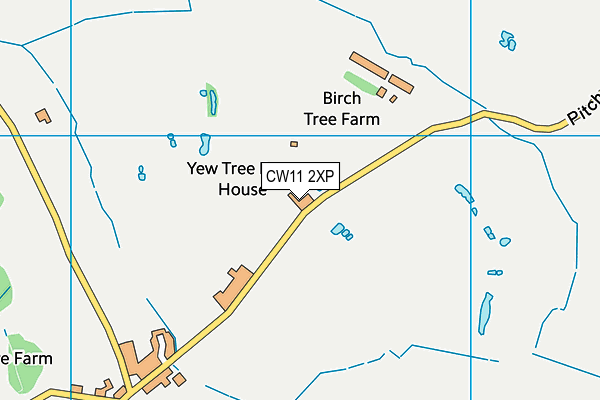 CW11 2XP map - OS VectorMap District (Ordnance Survey)