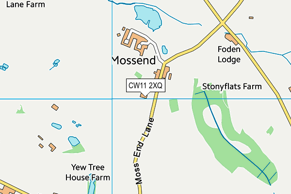 CW11 2XQ map - OS VectorMap District (Ordnance Survey)