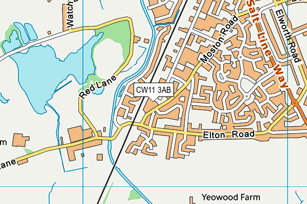 CW11 3AB map - OS VectorMap District (Ordnance Survey)