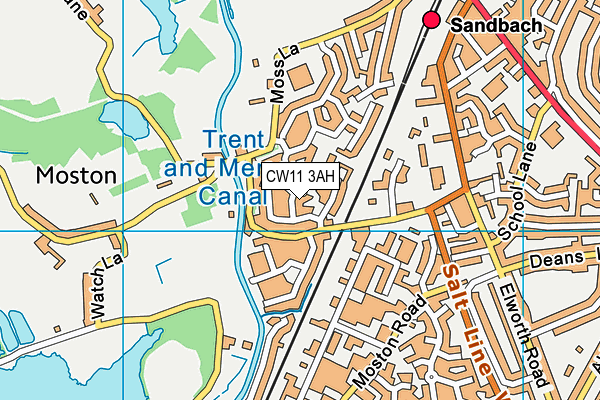 CW11 3AH map - OS VectorMap District (Ordnance Survey)