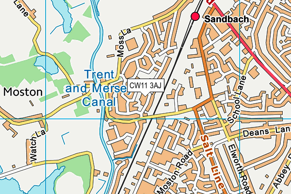 CW11 3AJ map - OS VectorMap District (Ordnance Survey)