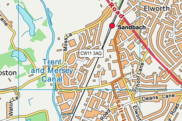 CW11 3AQ map - OS VectorMap District (Ordnance Survey)