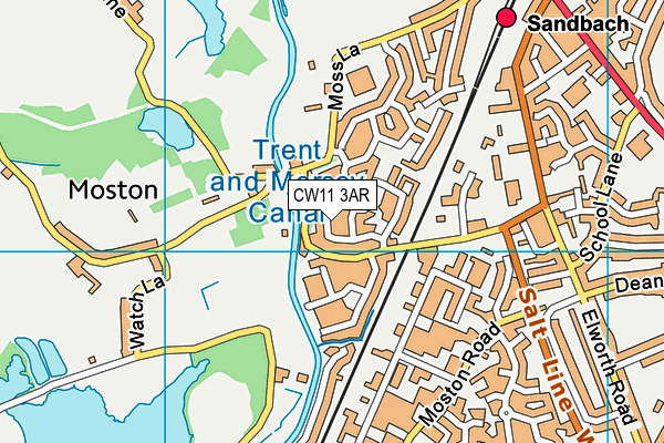 CW11 3AR map - OS VectorMap District (Ordnance Survey)