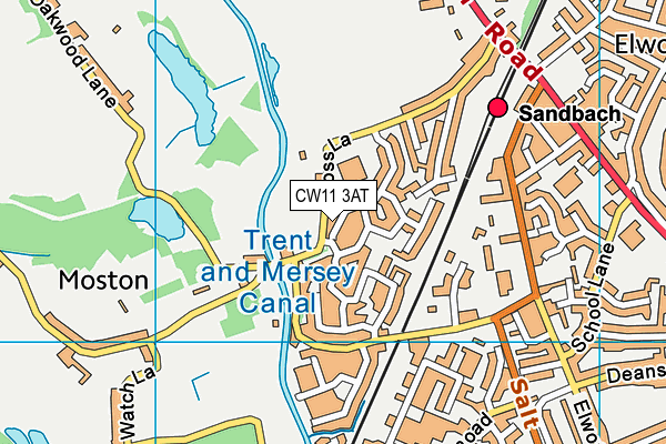 CW11 3AT map - OS VectorMap District (Ordnance Survey)