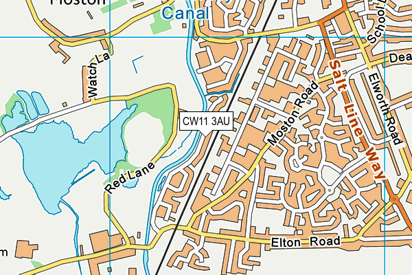 CW11 3AU map - OS VectorMap District (Ordnance Survey)