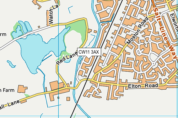 CW11 3AX map - OS VectorMap District (Ordnance Survey)