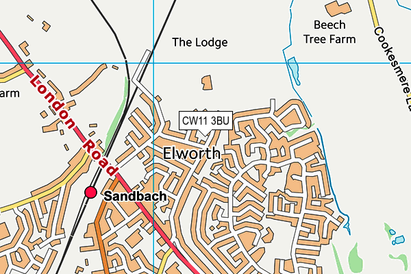 CW11 3BU map - OS VectorMap District (Ordnance Survey)