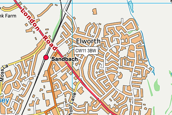 CW11 3BW map - OS VectorMap District (Ordnance Survey)