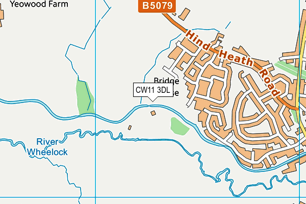 CW11 3DL map - OS VectorMap District (Ordnance Survey)