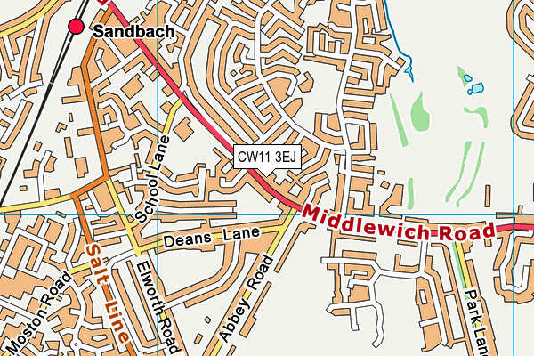 CW11 3EJ map - OS VectorMap District (Ordnance Survey)