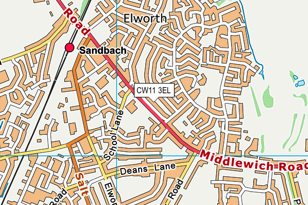 CW11 3EL map - OS VectorMap District (Ordnance Survey)