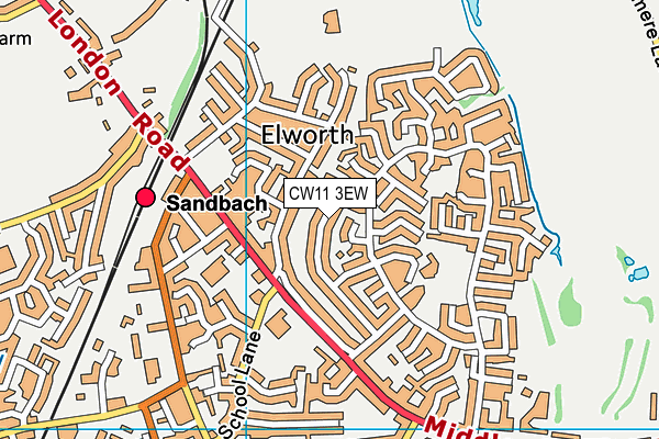 CW11 3EW map - OS VectorMap District (Ordnance Survey)