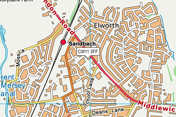 CW11 3FF map - OS VectorMap District (Ordnance Survey)