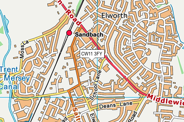 CW11 3FY map - OS VectorMap District (Ordnance Survey)