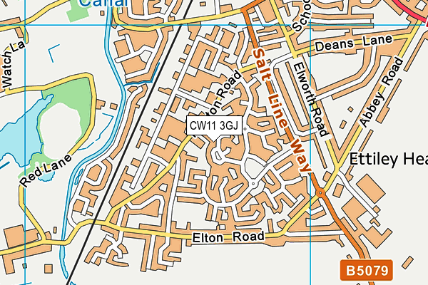 CW11 3GJ map - OS VectorMap District (Ordnance Survey)