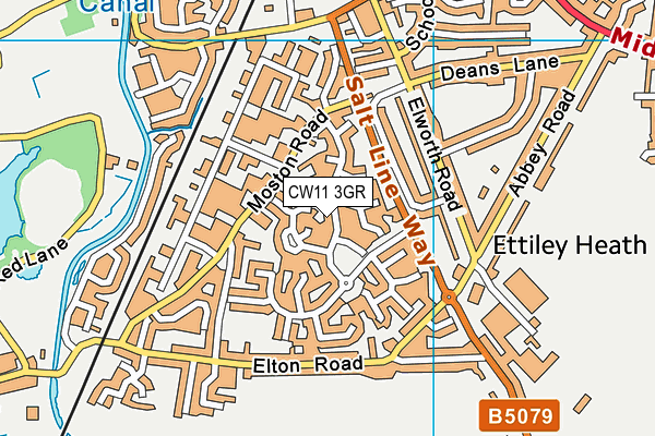 CW11 3GR map - OS VectorMap District (Ordnance Survey)