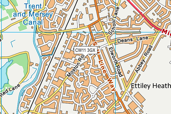 CW11 3GX map - OS VectorMap District (Ordnance Survey)