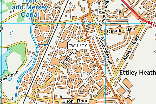 CW11 3GY map - OS VectorMap District (Ordnance Survey)