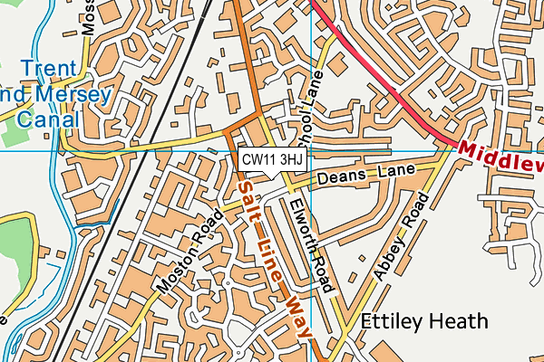 CW11 3HJ map - OS VectorMap District (Ordnance Survey)