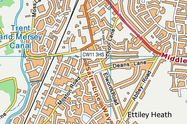 CW11 3HS map - OS VectorMap District (Ordnance Survey)