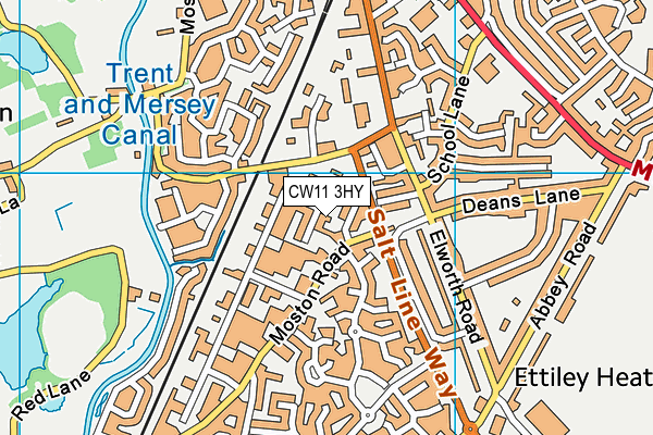 CW11 3HY map - OS VectorMap District (Ordnance Survey)