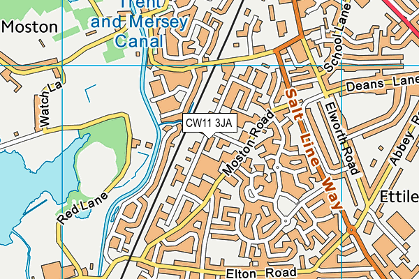 CW11 3JA map - OS VectorMap District (Ordnance Survey)