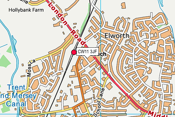 CW11 3JF map - OS VectorMap District (Ordnance Survey)