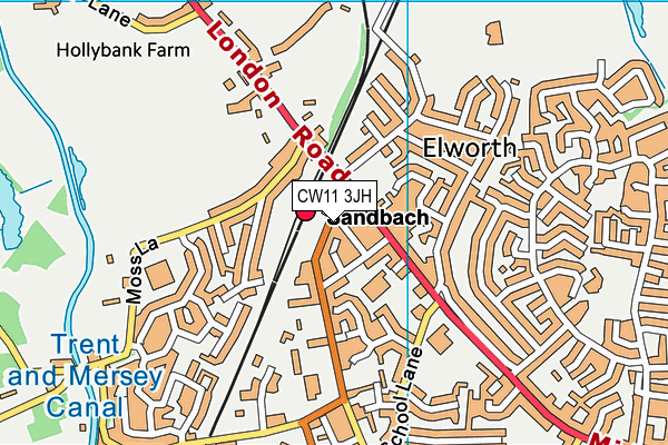 CW11 3JH map - OS VectorMap District (Ordnance Survey)