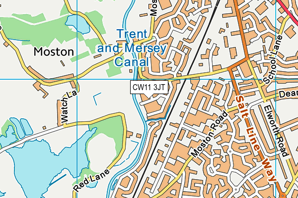 CW11 3JT map - OS VectorMap District (Ordnance Survey)