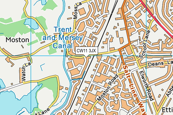 CW11 3JX map - OS VectorMap District (Ordnance Survey)