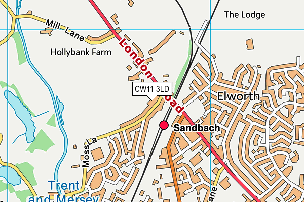 CW11 3LD map - OS VectorMap District (Ordnance Survey)