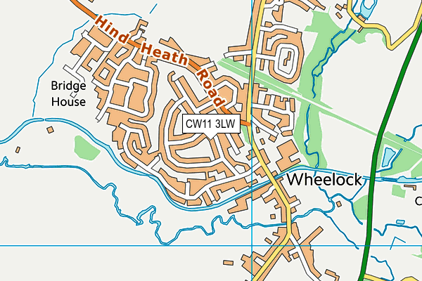 CW11 3LW map - OS VectorMap District (Ordnance Survey)