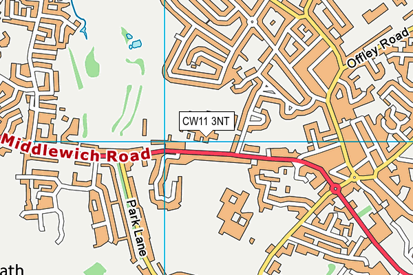 Sandbach High School and Sixth Form College map (CW11 3NT) - OS VectorMap District (Ordnance Survey)