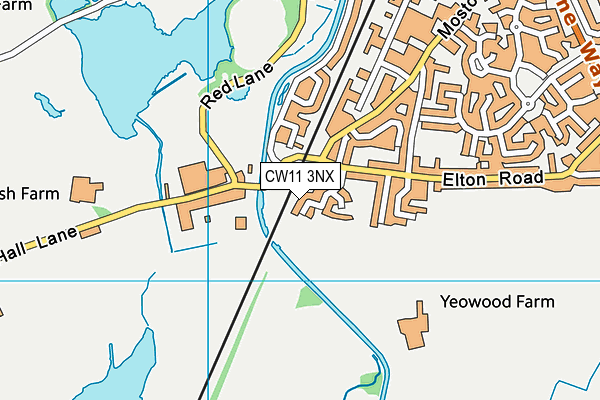 CW11 3NX map - OS VectorMap District (Ordnance Survey)