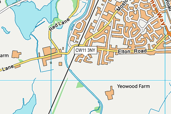 CW11 3NY map - OS VectorMap District (Ordnance Survey)