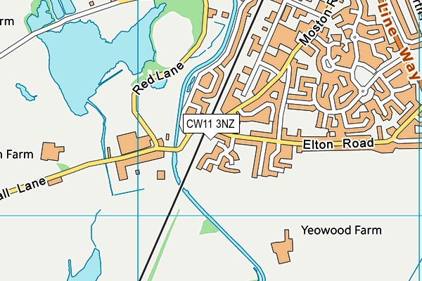 CW11 3NZ map - OS VectorMap District (Ordnance Survey)