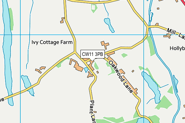 CW11 3PB map - OS VectorMap District (Ordnance Survey)