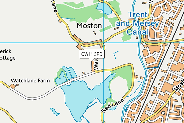 CW11 3PD map - OS VectorMap District (Ordnance Survey)