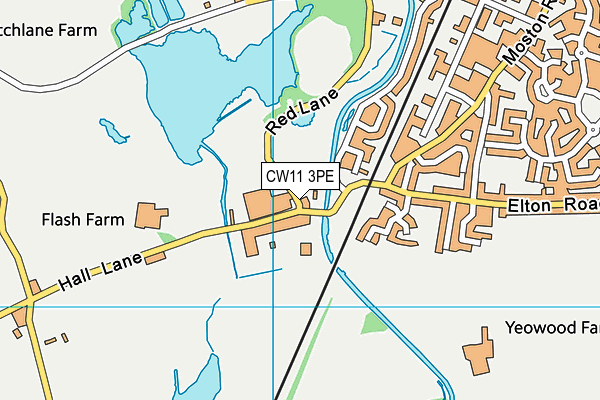 CW11 3PE map - OS VectorMap District (Ordnance Survey)