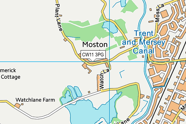 CW11 3PG map - OS VectorMap District (Ordnance Survey)