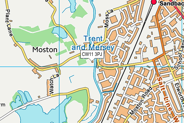 CW11 3PJ map - OS VectorMap District (Ordnance Survey)