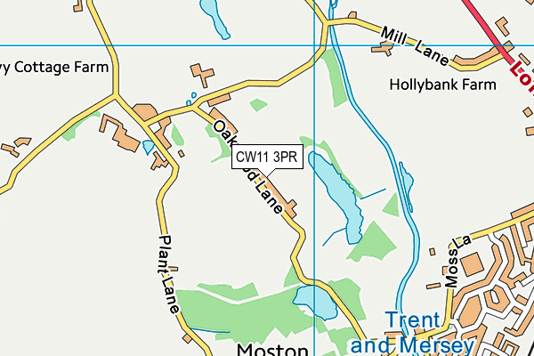 CW11 3PR map - OS VectorMap District (Ordnance Survey)