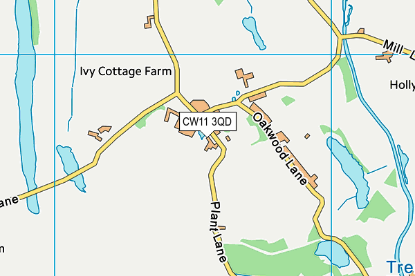 CW11 3QD map - OS VectorMap District (Ordnance Survey)