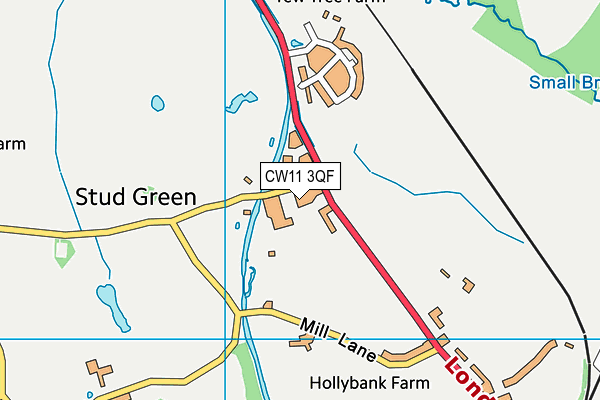 CW11 3QF map - OS VectorMap District (Ordnance Survey)