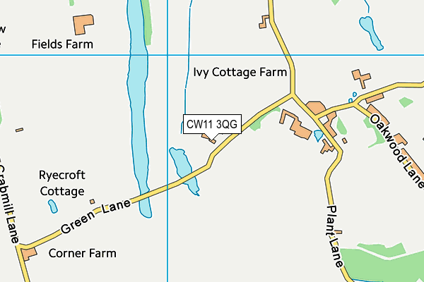 CW11 3QG map - OS VectorMap District (Ordnance Survey)