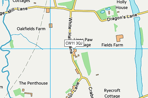 CW11 3QJ map - OS VectorMap District (Ordnance Survey)