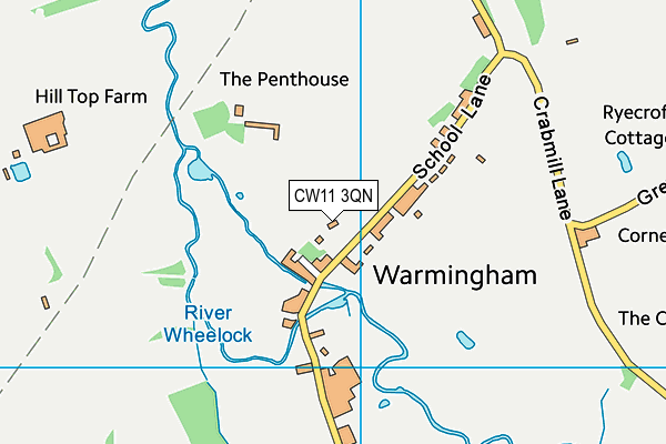 Warmingham CofE Primary School map (CW11 3QN) - OS VectorMap District (Ordnance Survey)