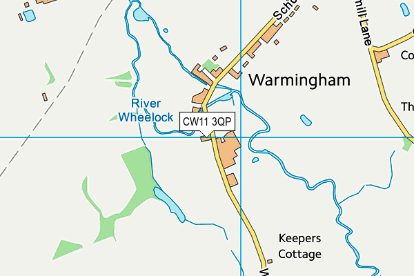 CW11 3QP map - OS VectorMap District (Ordnance Survey)