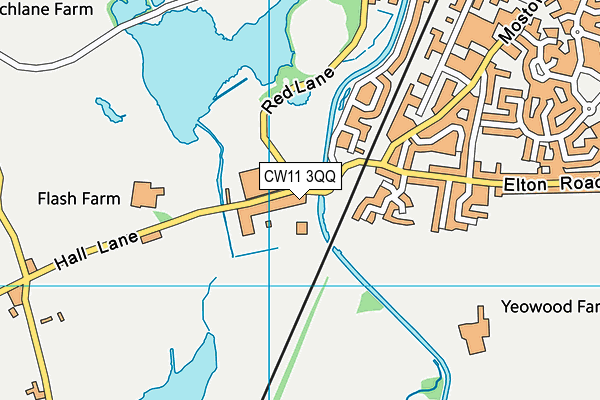 CW11 3QQ map - OS VectorMap District (Ordnance Survey)