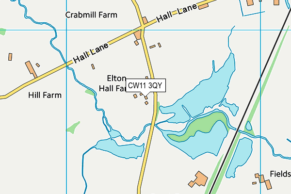 CW11 3QY map - OS VectorMap District (Ordnance Survey)